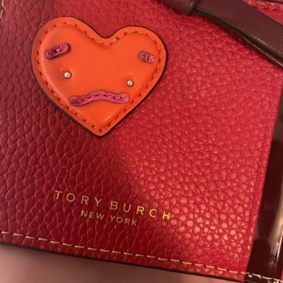 Perry Colorblock Leather Heart Patch Card Case - Picture 2 of 8